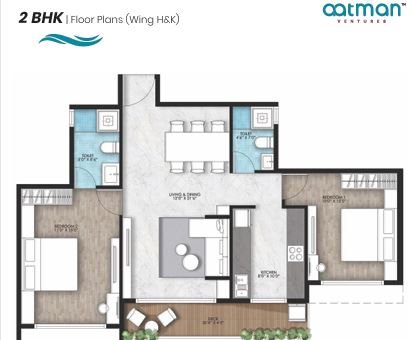 Aatman Ventures Palm Beach Seawoods luxury apartments on Palm Beach Road Navi Mumbai Floor Plan